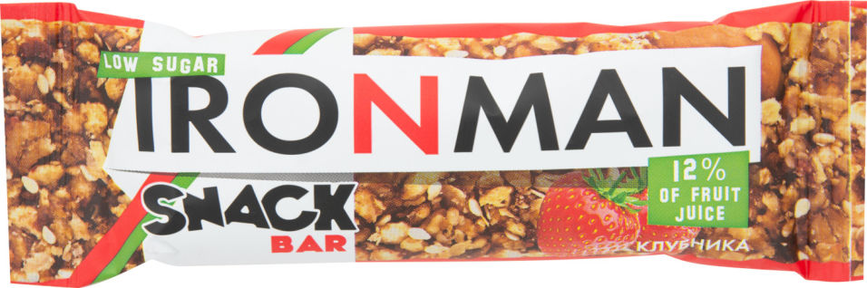 Батончик IronMan Snack Bar Клубника 40г