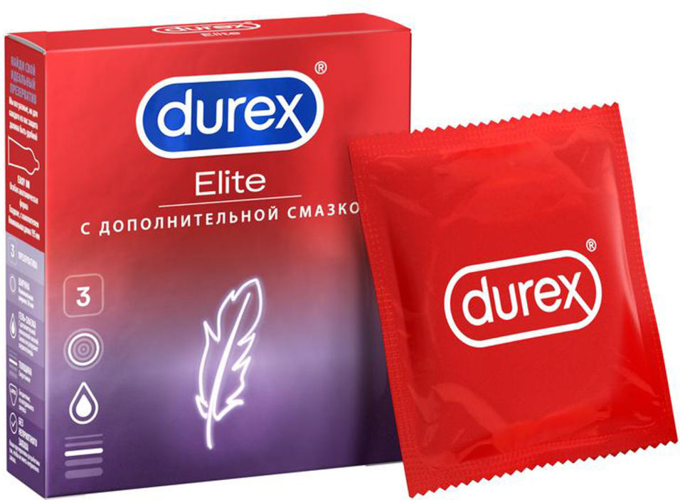 Презервативы Durex Elite Гладкие сверхтонкие 3шт