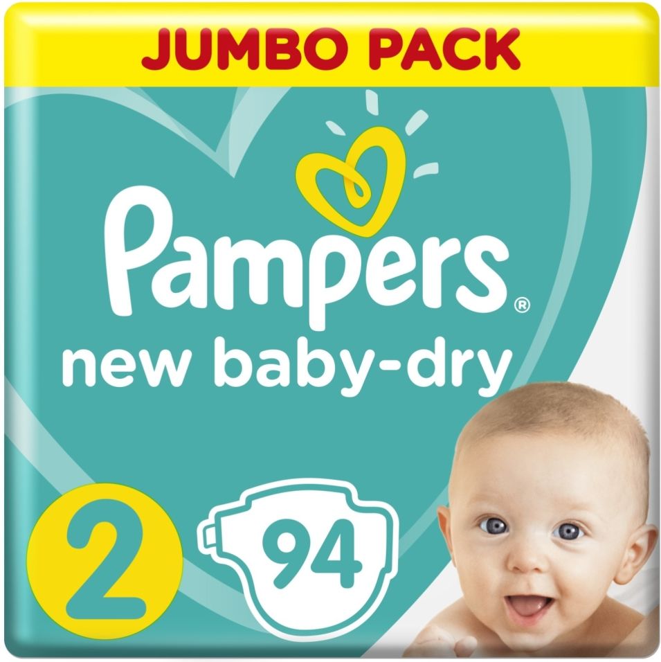 Подгузники Pampers New Baby-Dry 4–8кг Размер 2 94шт