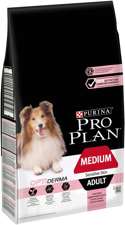 Сухой корм для собак Pro Plan Optiderma Medium Adult Sensitive с лососем и рисом 7кг