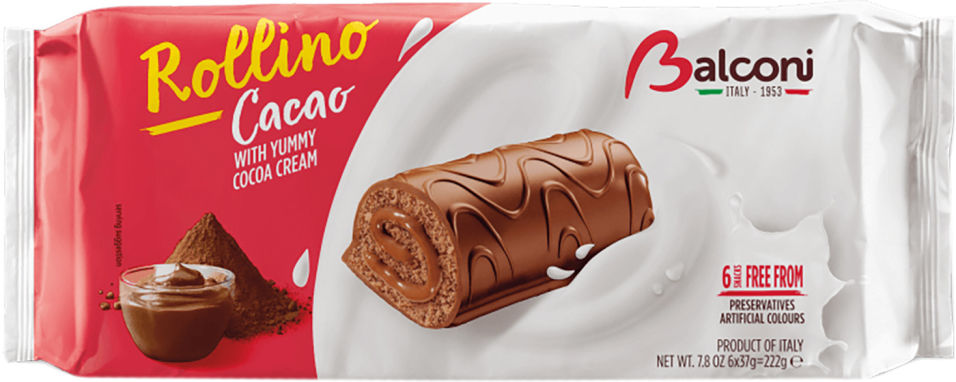 Рулет Balconu Бисквитное Cacao 222г