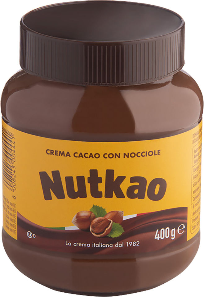 Паста Nutkao Шоколадная с лесным орехом 400г