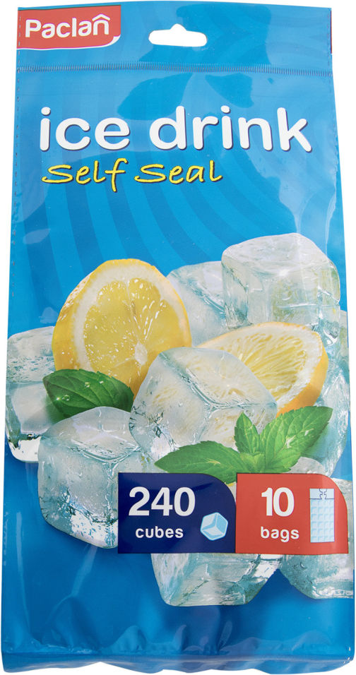 Пакетики для льда Paclan Ice Drink Self Seal на 240 кубиков 10пак*24шт