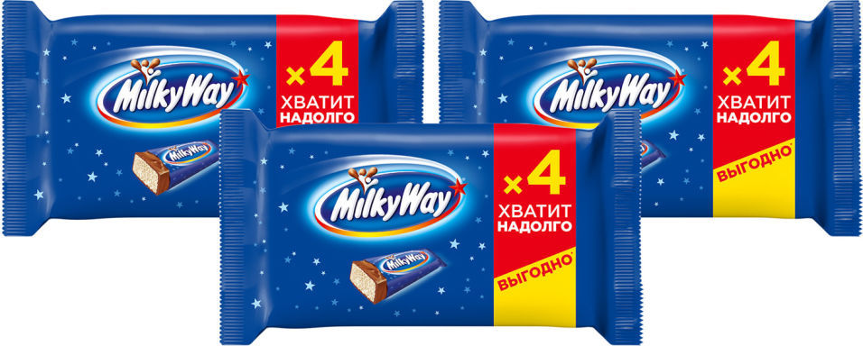Шоколадный батончик Milky Way 104г (упаковка 3 шт.)