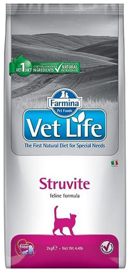 Корм для кошек Farmina Vet Life Struvite при мочекаменной болезни струвитного типа 2кг