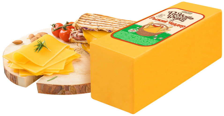 Сыр Радость вкуса Рыжий чеддер 45% 0.3-0.5кг