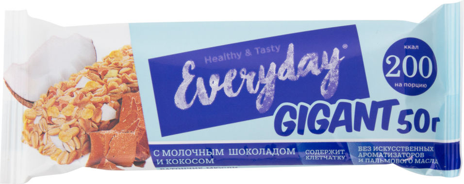 Батончик-мюсли Everyday Gigant с молочным шоколадом и кокосом 50г