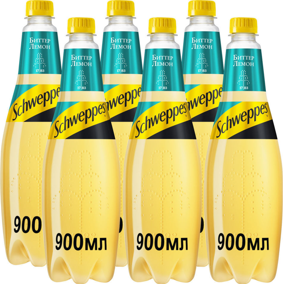 Напиток Schweppes Биттер лемон 900мл (упаковка 6 шт.)