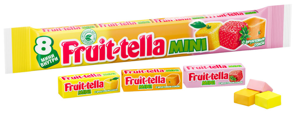 Жевательные конфеты Fruittella mini с фруктовым соком 88г