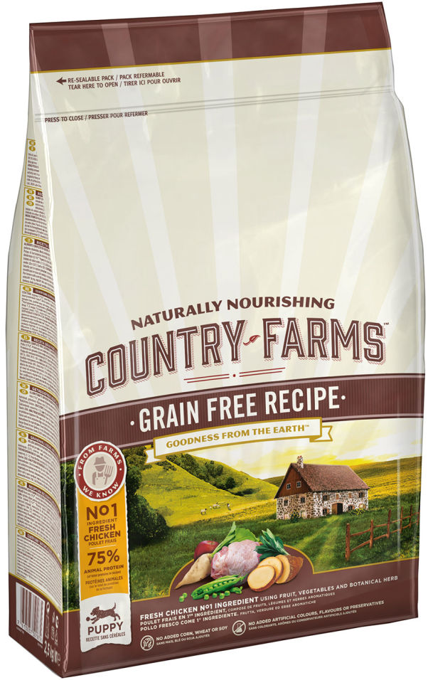 Сухой корм для щенков Country Farms Grain Free Reсipe с курицей 2.5кг