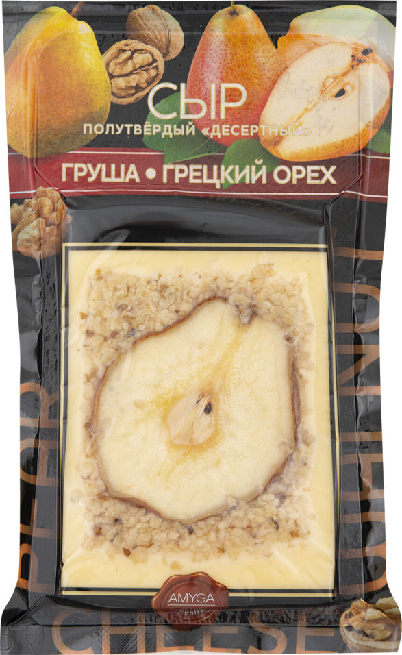 Сыр Amyga Десертный с грушей и грецким орехом 45% 150г