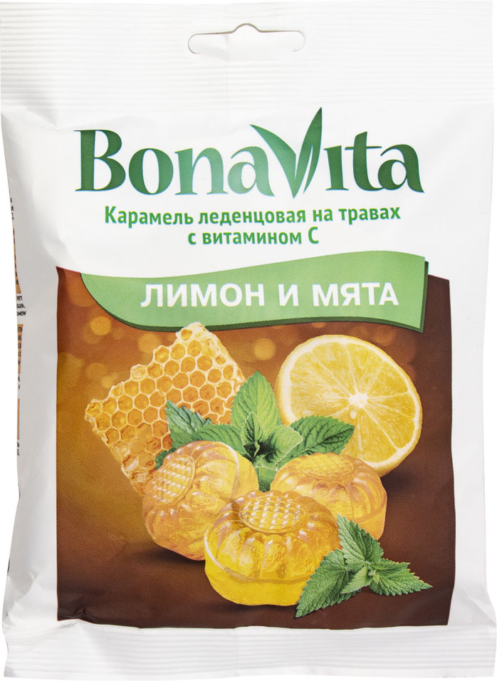 Биологически активная добавка к пище Bona Vita Карамель леденцовая Лимон-мята 60г