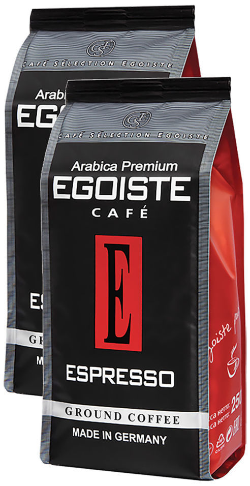 Кофе молотый Egoiste Espresso 250г (упаковка 2 шт.)