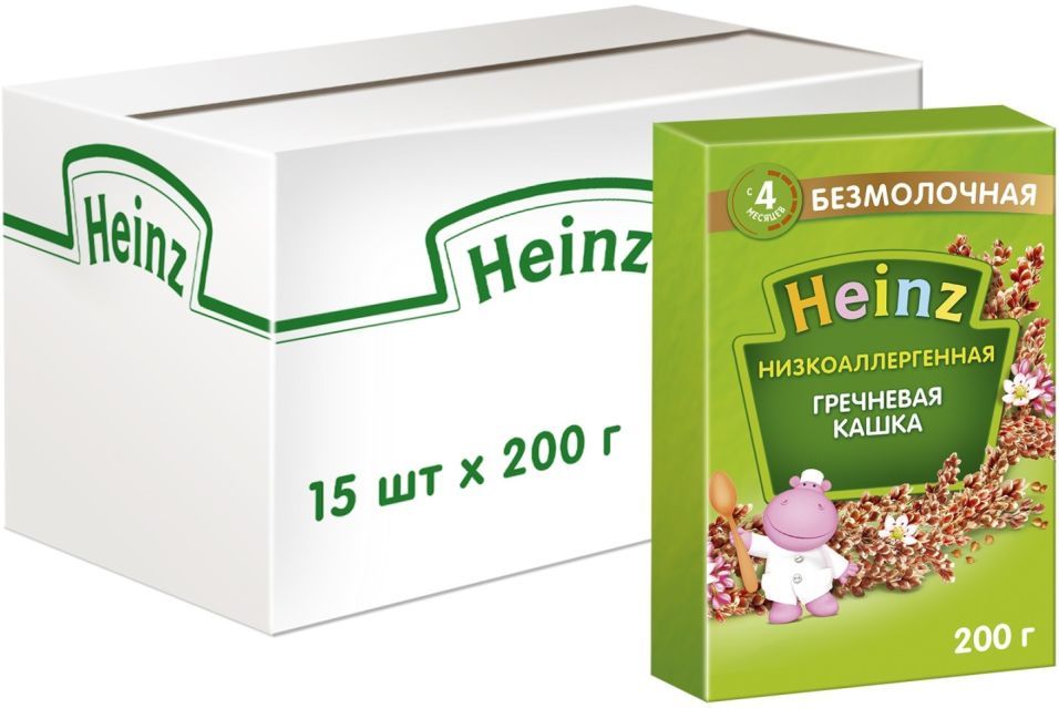 Кашка Heinz Гречневая низкоаллергенная 200г (упаковка 3 шт.)
