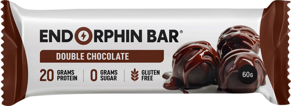 Батончик протеиновый Endorphin Bar Protein Bar Двойной-шоколад 60г (упаковка 6 шт.)