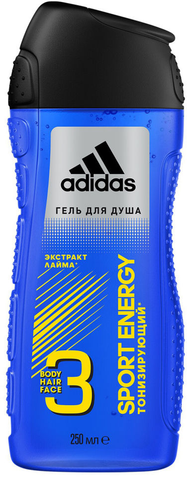 Гель для душа Adidas Sport Energy Body Hair Face 3 мужской 250м