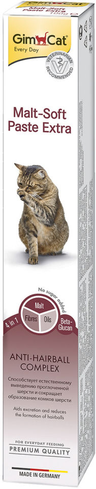 Кормовая добавка для кошек GimCat Мальт-Софт Экстра Паста 100г (упаковка 2 шт.)