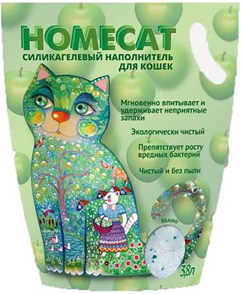 Наполнитель для кошачьего туалета Homecat Яблоко 3.8л
