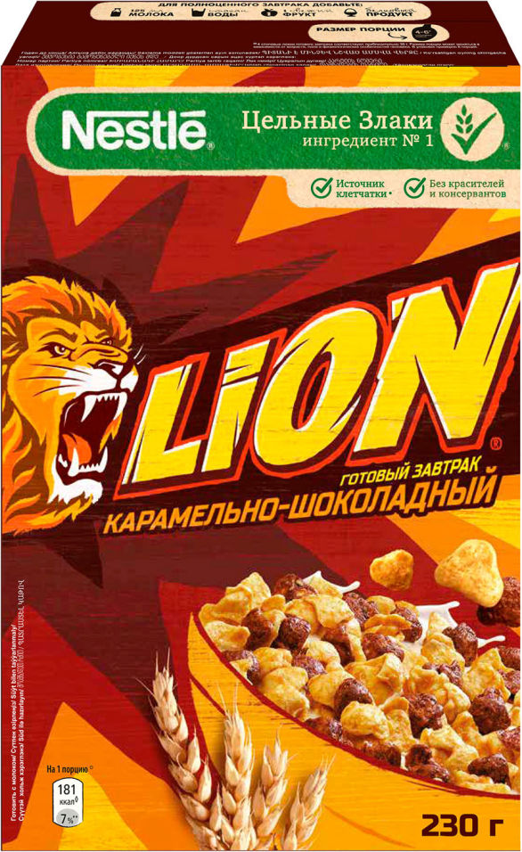 Готовый завтрак Lion Карамельно-шоколадный 230г