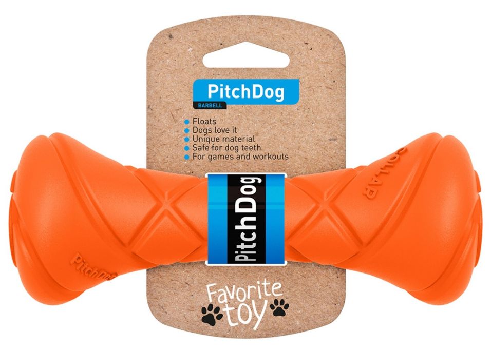 Игрушка для собак Collar PitchDog Гантель для апортировки оранжевая 19*7см