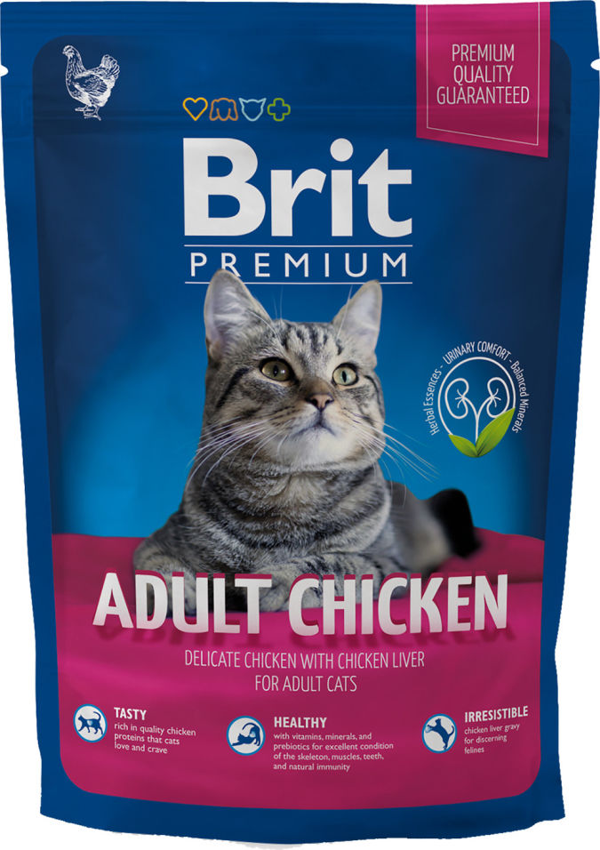 Сухой корм для кошек Brit Premium С куриной печенью 1.5кг