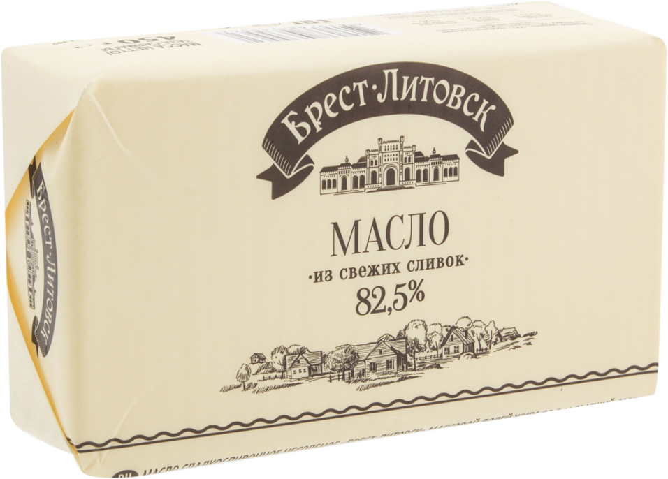 Масло сладко-сливочное Брест-Литовск 82.5% 450г