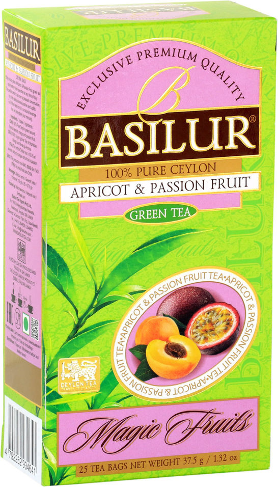 Чай зеленый Basilur Волшебные фрукты Абрикос и Маракуйя 25*1.5г
