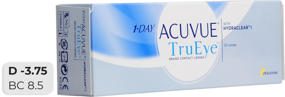 Отзывы о Контактные линзы Acuvue TruEye with HydraClear Однодневные -3.75/14.2/8.5 30шт Отзывы о Контактные линзы Acuvue TruEye with HydraClear Однодневные -3.75/14.2/8.5 30шт
