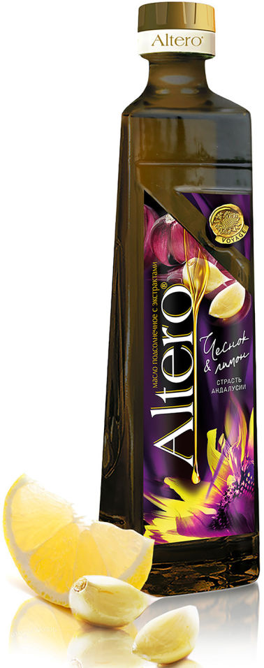 Масло подсолнечное Altero Voyage с экстрактом чеснока и лимона 500мл