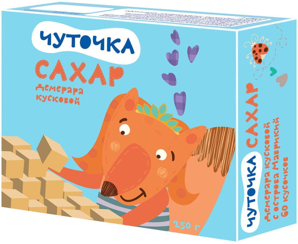 Сахар Чуточка тростниковый кусковой 250г