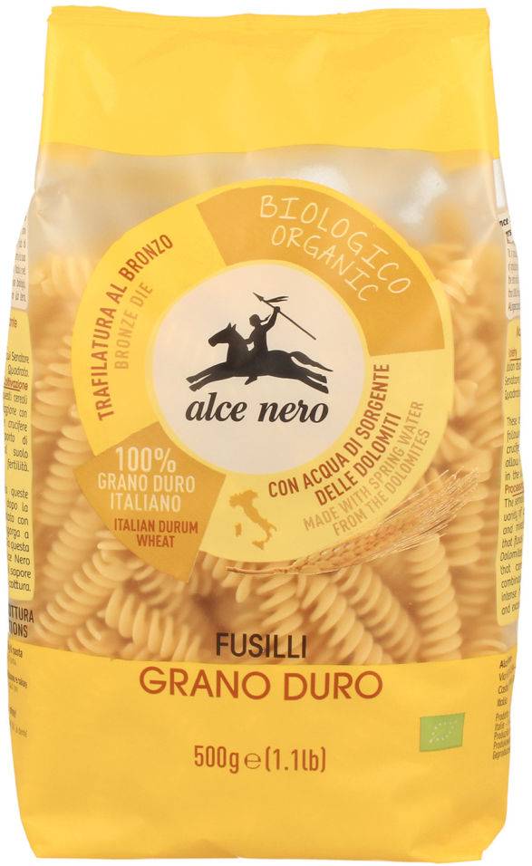 Макароны Alce Nero Fusilli Biologici-Organic 500г