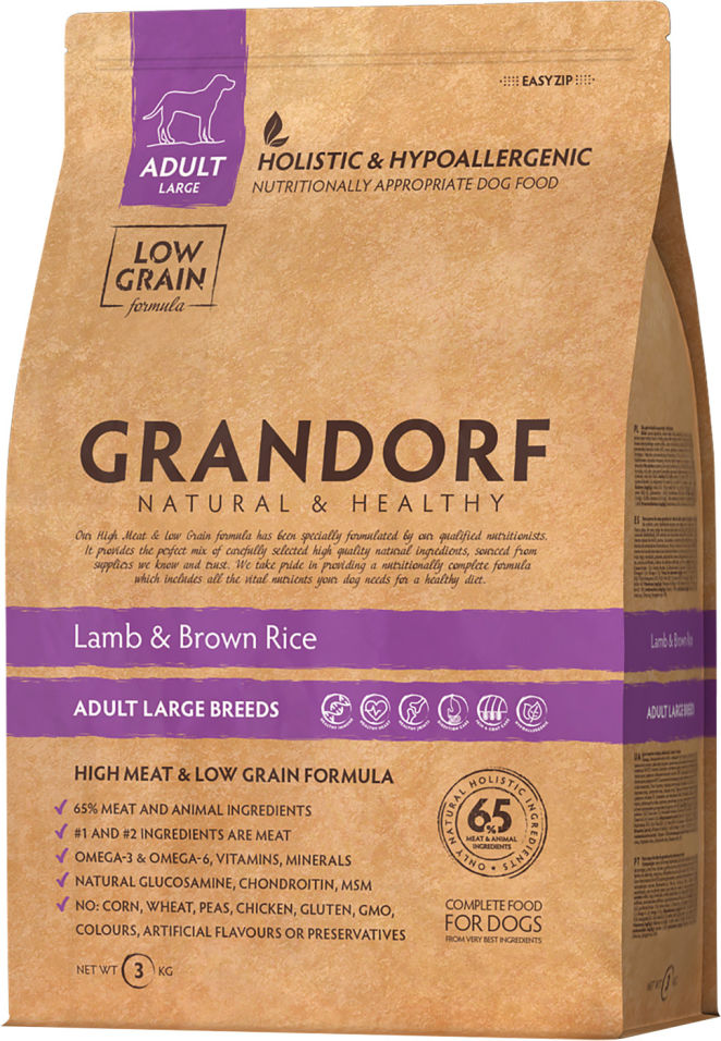 Сухой корм для собак Grandorf Adult large Ягненок с рисом 3кг Сухой корм для собак Grandorf Adult large Ягненок с рисом 3кг