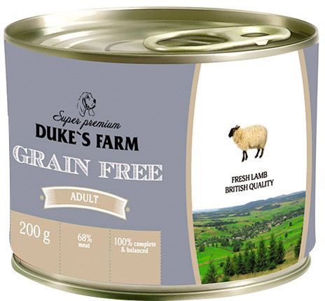 Корм для собак Dukes Farm Grain free Ягненок клюква шпинат 200г Корм для собак Dukes Farm Grain free Ягненок клюква шпинат 200г