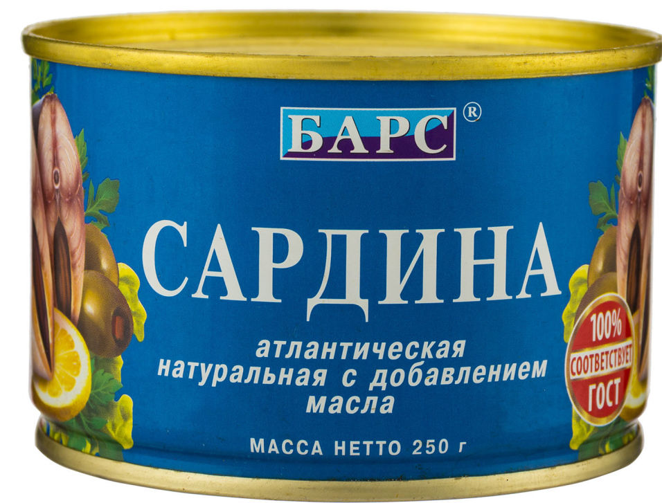 Отзывы о Сардине БАРС атлантическая с маслом 250г Отзывы о Сардине БАРС атлантическая с маслом 250г