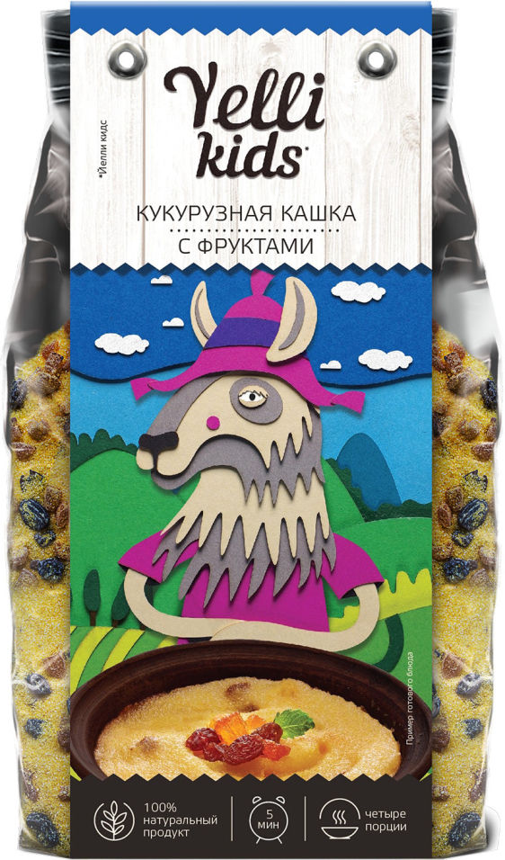 Каша Yelli Kids кукурузная с фруктами детская 120г