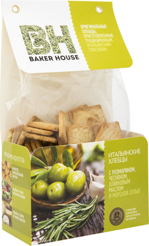 Хлебцы Baker House Итальянские с розмарином и чесноком 250г