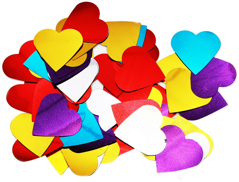 Конфетти новогоднее Magic Time цветное в форме сердечек