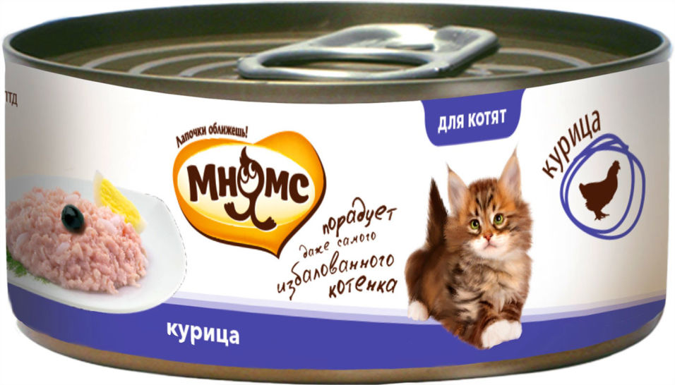 Корм для котят Мнямс Курица в нежном желе 70г Корм для котят Мнямс Курица в нежном желе 70г