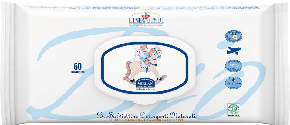Влажные салфетки Helan Linea Bimbi детские органические 60шт