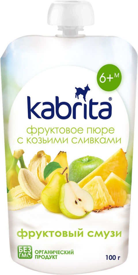 Пюре Kabrita с козьими сливками Фруктовый смузи 100г