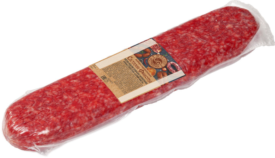 Колбаса Мясная история полусухая Салями Фиеста 0.2-0.3кг