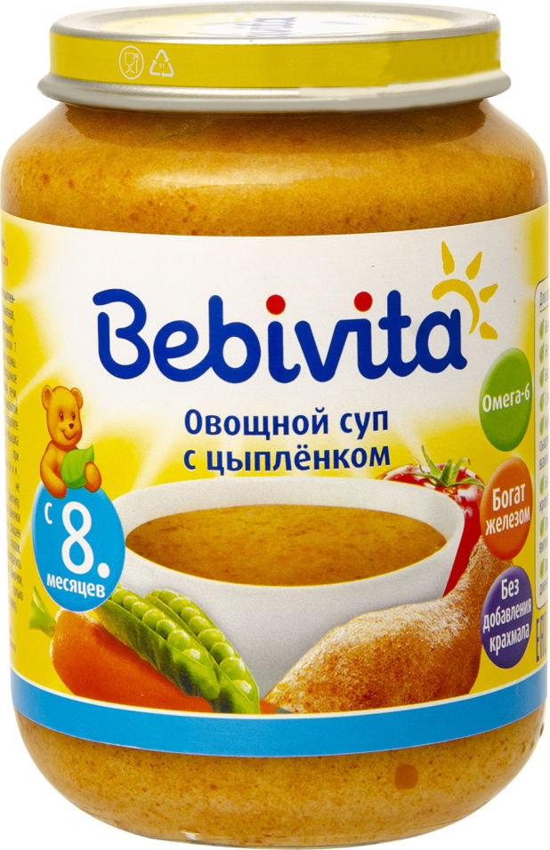 Суп Bebivita овощной с цыпленком 190г