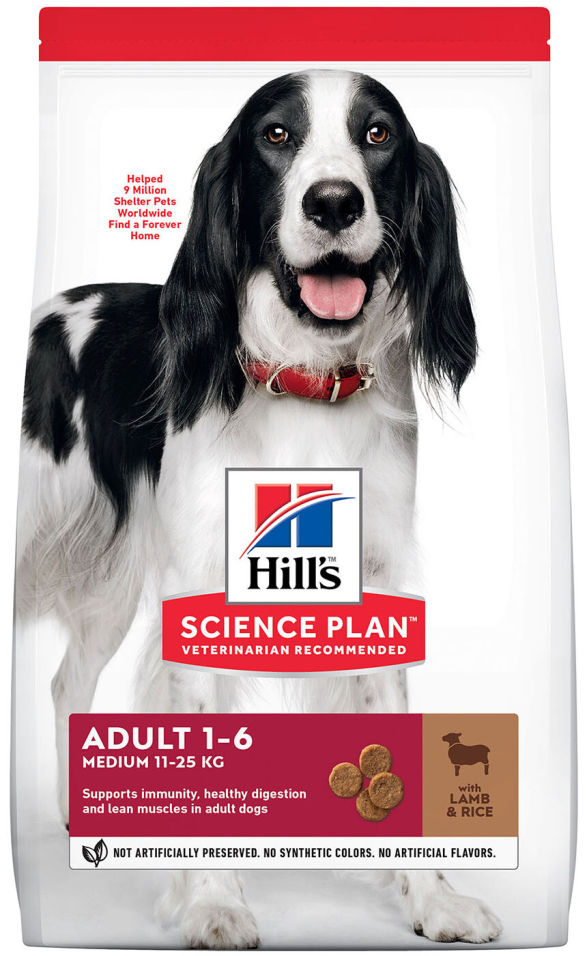 Сухой корм для собак Hills Science Plan для средних пород с ягненком и рисом 12кг Сухой корм для собак Hills Science Plan для средних пород с ягненком и рисом 12кг