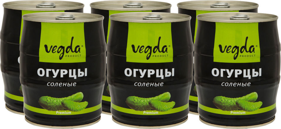 Огурцы Vegda соленые 580г (упаковка 3 шт.)