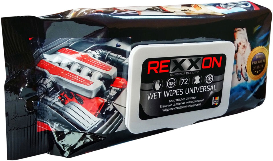 Салфетки влажные Rexxon Универсальные для автомобиля 72шт