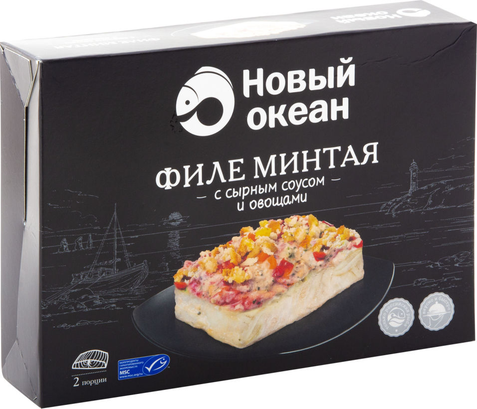 Минтай Новый океан с сырным соусом и овощами филе 365г