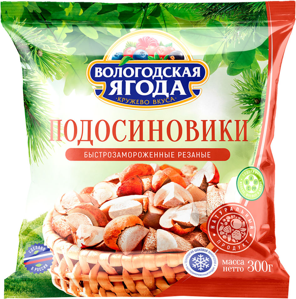 Подосиновики Кружево вкуса резаные быстрозамороженные 300г