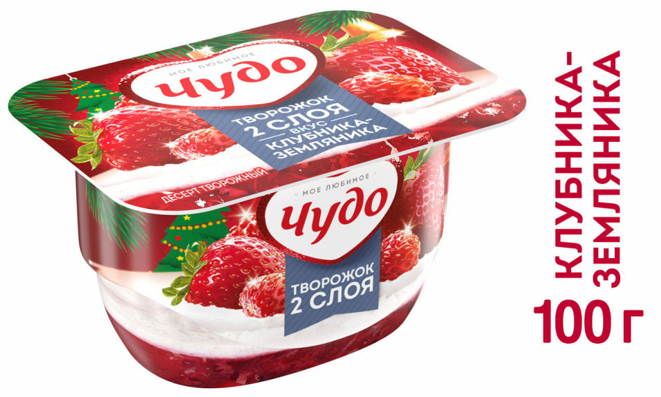 Творожок Чудо Клубника-земляника 4 100г 60₽