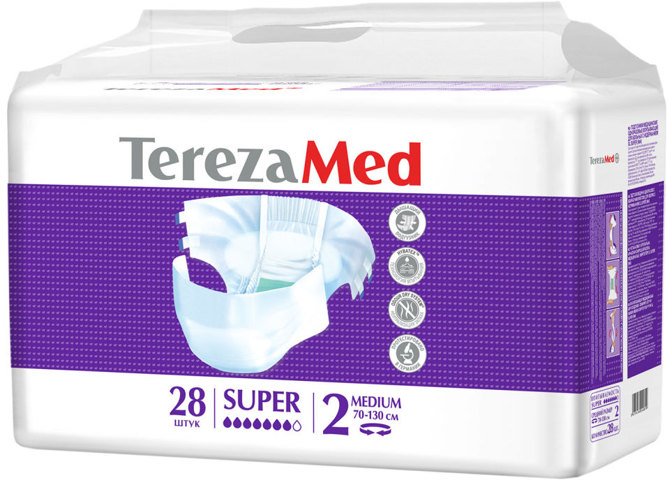 Подгузники TerezaMed Super М для взрослых 28шт
