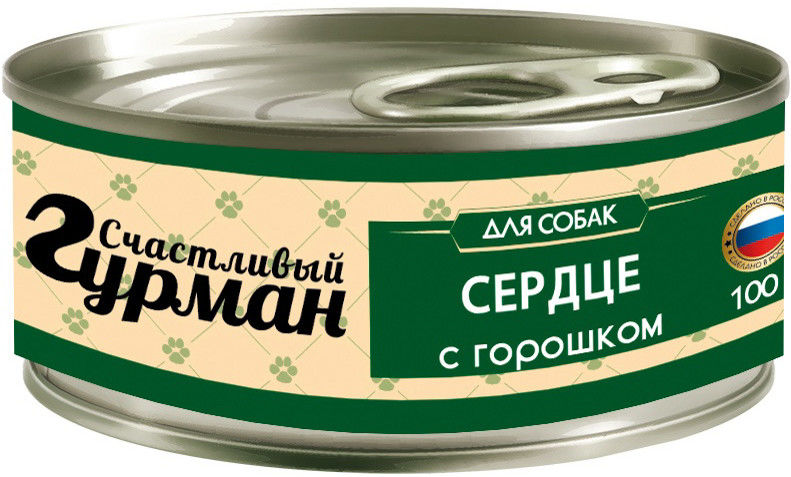 Корм для собак Счастливый Гурман Мясное ассорти с сердцем и горошком 100г Корм для собак Счастливый Гурман Мясное ассорти с сердцем и горошком 100г